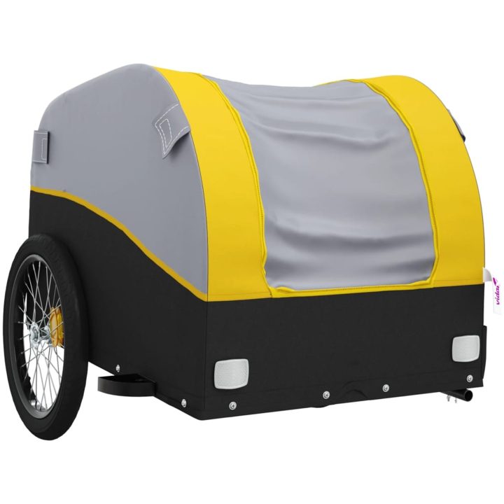 Cykelvagn svart och gul 45 kg järn vidaXL 133 x 68 x 68 cm – bild 4
