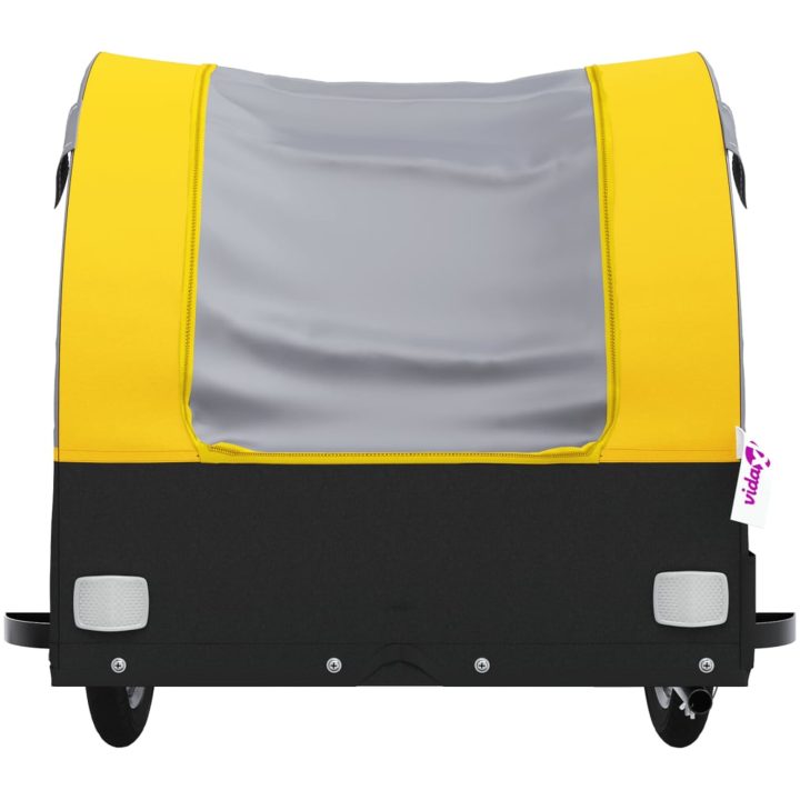Cykelvagn svart och gul 45 kg järn vidaXL 133 x 68 x 68 cm – bild 6