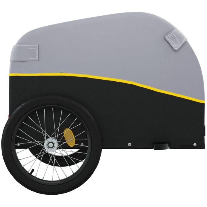 Cykelvagn svart och gul 45 kg järn vidaXL 133 x 68 x 68 cm – bild 7