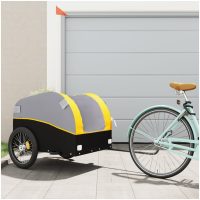 Cykelvagn svart och gul 45 kg järn vidaXL