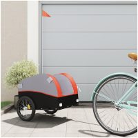 Cykelvagn svart och orange 30 kg järn vidaXL
