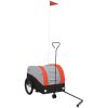 Cykelvagn svart och orange 30 kg järn vidaXL 52 x 123 x 53 cm – miniatyr 2