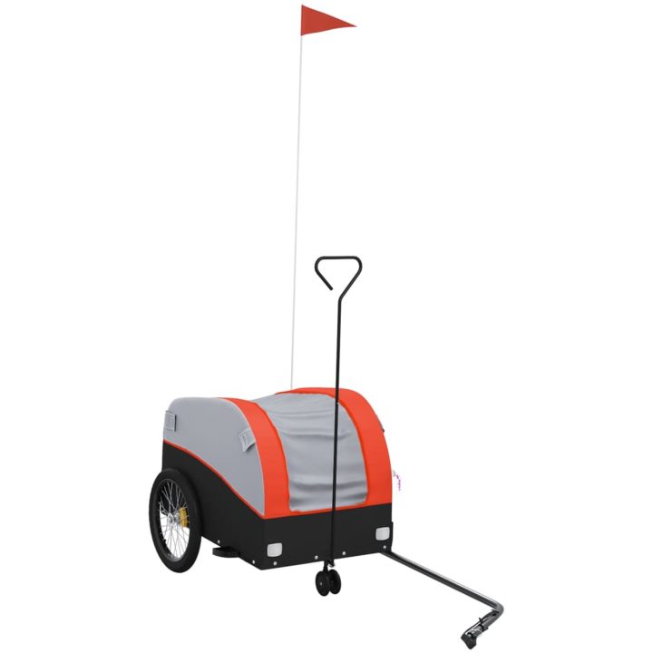 Cykelvagn svart och orange 30 kg järn vidaXL 52 x 123 x 53 cm – bild 2