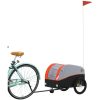 Cykelvagn svart och orange 30 kg järn vidaXL 52 x 123 x 53 cm – miniatyr 3