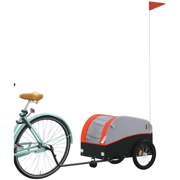 Cykelvagn svart och orange 30 kg järn vidaXL 52 x 123 x 53 cm – bild 3