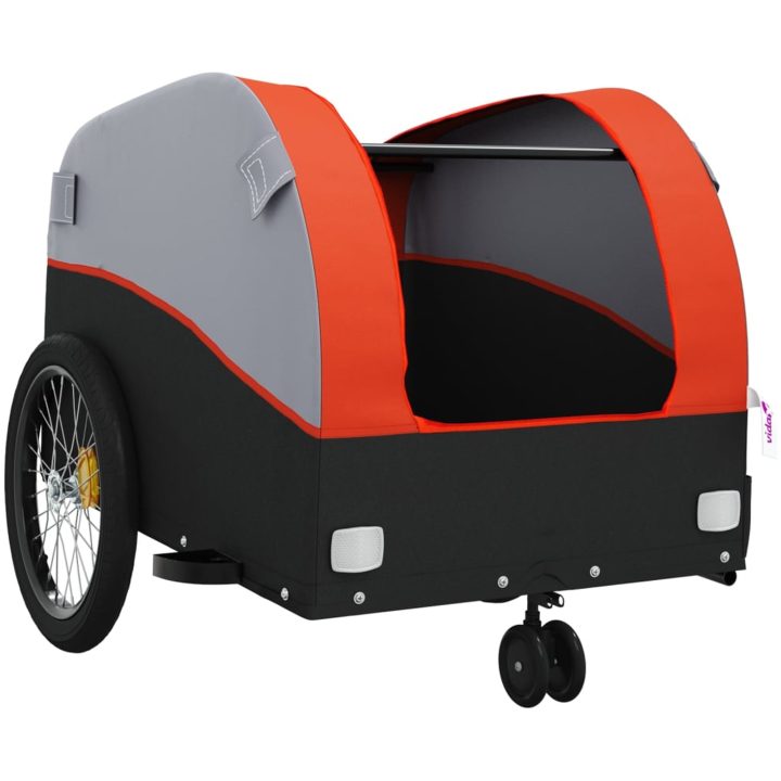 Cykelvagn svart och orange 30 kg järn vidaXL 52 x 123 x 53 cm – bild 5