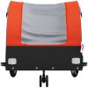 Cykelvagn svart och orange 30 kg järn vidaXL 52 x 123 x 53 cm – miniatyr 6