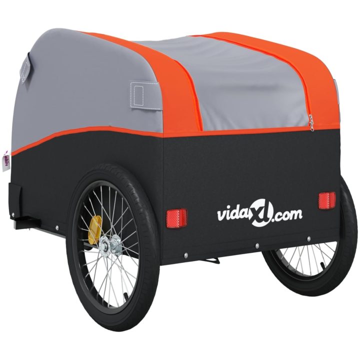 Cykelvagn svart och orange 30 kg järn vidaXL 52 x 123 x 53 cm – bild 8