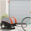 Cykelvagn svart och orange 30 kg järn vidaXL 52 x 123 x 53 cm – miniatyr 1