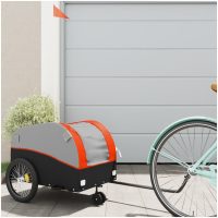 Cykelvagn svart och orange 30 kg järn vidaXL