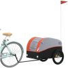 Cykelvagn svart och orange 45 kg järn vidaXL 133 x 68 x 68 cm – miniatyr 3