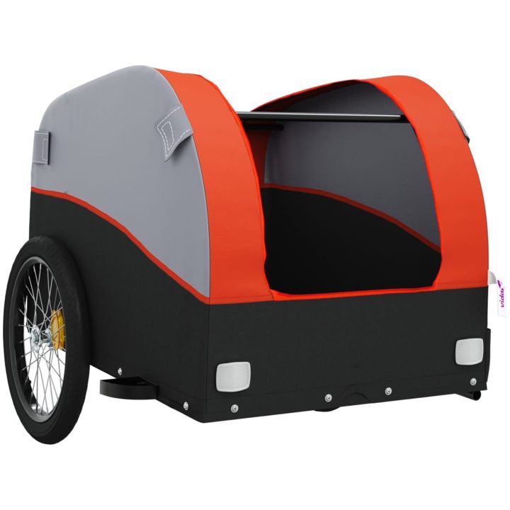 Cykelvagn svart och orange 45 kg järn vidaXL 133 x 68 x 68 cm – bild 5