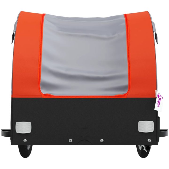 Cykelvagn svart och orange 45 kg järn vidaXL 133 x 68 x 68 cm – bild 6