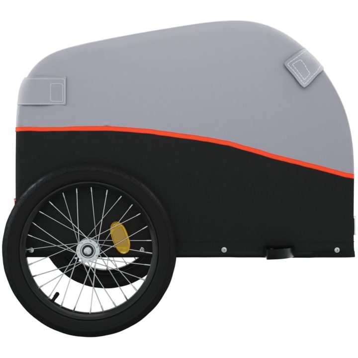 Cykelvagn svart och orange 45 kg järn vidaXL 133 x 68 x 68 cm – bild 7