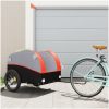 Cykelvagn svart och orange 45 kg järn vidaXL 133 x 68 x 68 cm – miniatyr 1