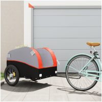 Cykelvagn svart och orange 45 kg järn vidaXL