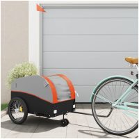 Cykelvagn svart och orange 45 kg järn vidaXL