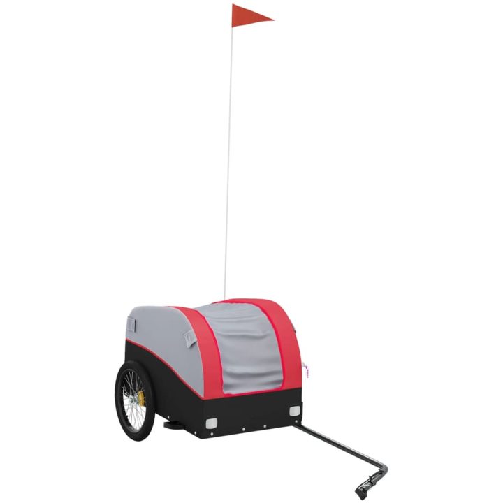 Cykelvagn svart och röd 30 kg järn vidaXL 123 x 52 x 53 cm – bild 2