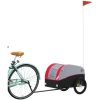Cykelvagn svart och röd 30 kg järn vidaXL 123 x 52 x 53 cm – miniatyr 3