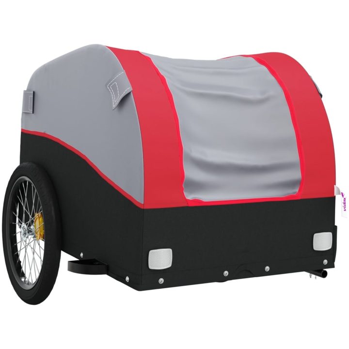 Cykelvagn svart och röd 30 kg järn vidaXL 123 x 52 x 53 cm – bild 4
