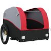 Cykelvagn svart och röd 30 kg järn vidaXL 123 x 52 x 53 cm – miniatyr 5