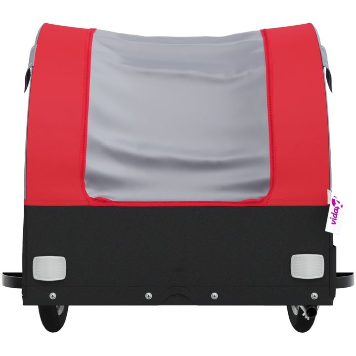 Cykelvagn svart och röd 30 kg järn vidaXL 123 x 52 x 53 cm – bild 6