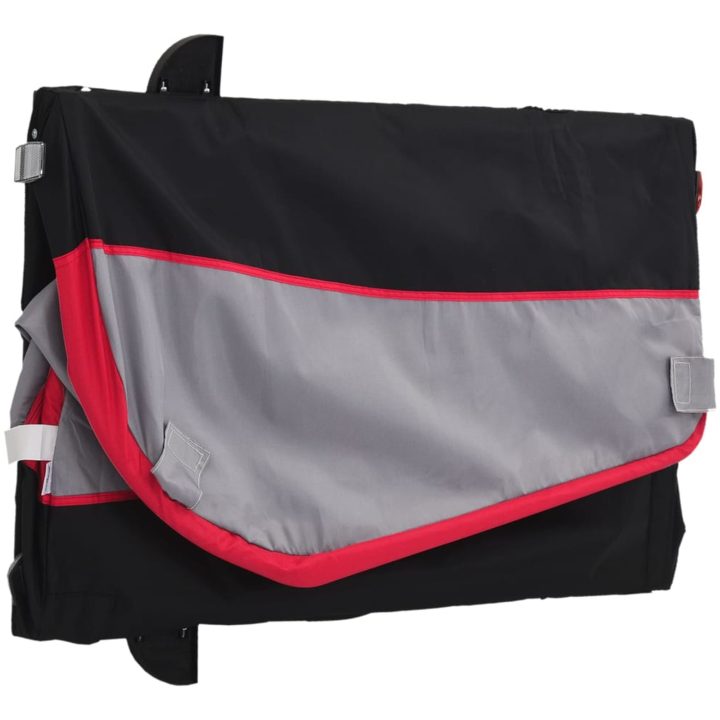 Cykelvagn svart och röd 30 kg järn vidaXL 123 x 52 x 53 cm – bild 9