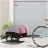 Cykelvagn svart och röd 30 kg järn vidaXL 123 x 52 x 53 cm – miniatyr 1