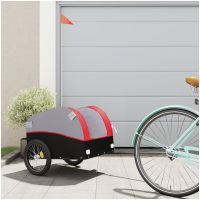Cykelvagn svart och röd 30 kg järn vidaXL