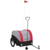Cykelvagn svart och röd 45 kg järn vidaXL 63 x 126 x 63 cm – miniatyr 2