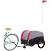 Cykelvagn svart och röd 45 kg järn vidaXL 63 x 126 x 63 cm – miniatyr 3