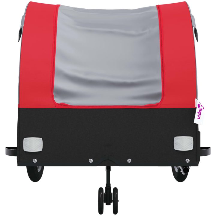 Cykelvagn svart och röd 45 kg järn vidaXL 63 x 126 x 63 cm – bild 6