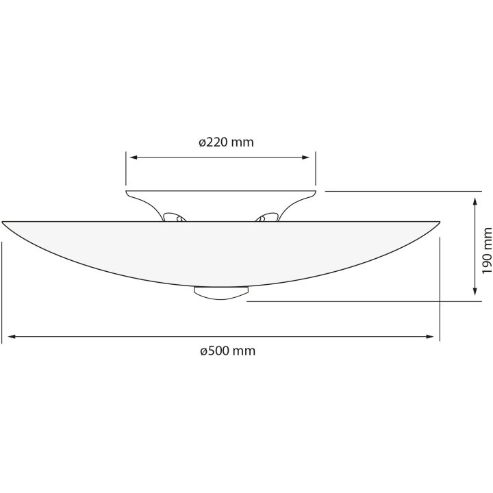 Cyklon Plafond 50cm, Vit/stål ANETA HOME Sockel E27 Vit /Stål – bild 2
