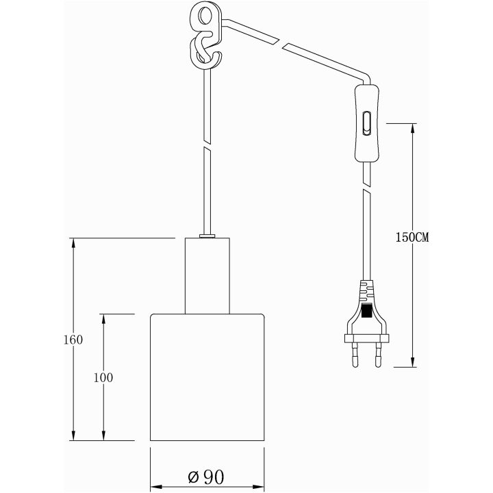 Cylinder Fönsterlampa, ANETA HOME Svart /Rökgrå – bild 8