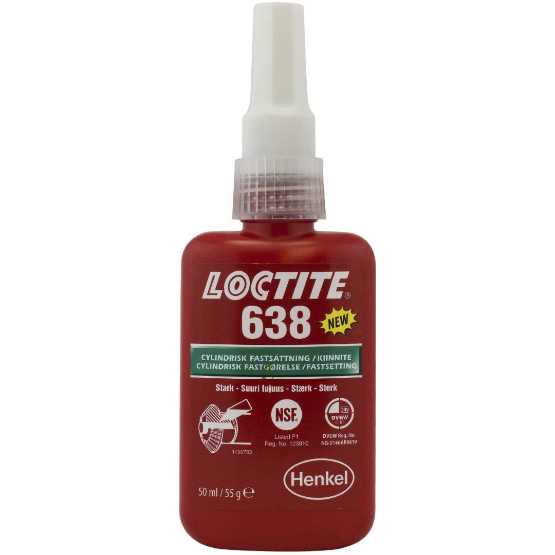 Cylindrisk fastsättning, höghållfast 638 LOCTITE LIM CYLINDRISK 638 50ML – bild 2
