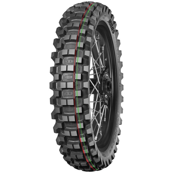 Däck -MX MH Medium Hard Terrain Röd/Grön MITAS 70/100-10 – bild 2
