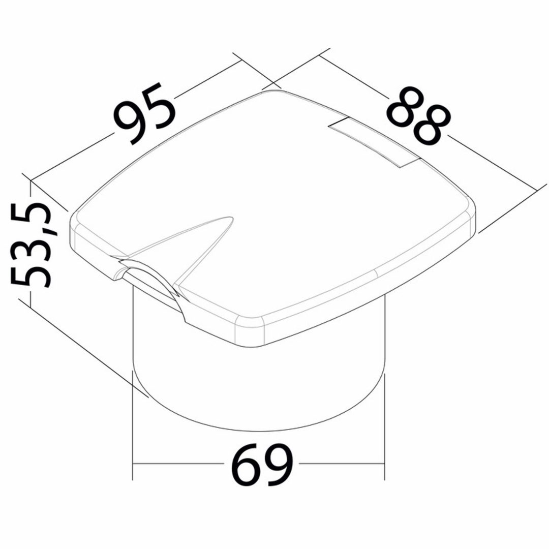 Däckspolningsuttag NewEdge 69 mm Osculati – bild 2
