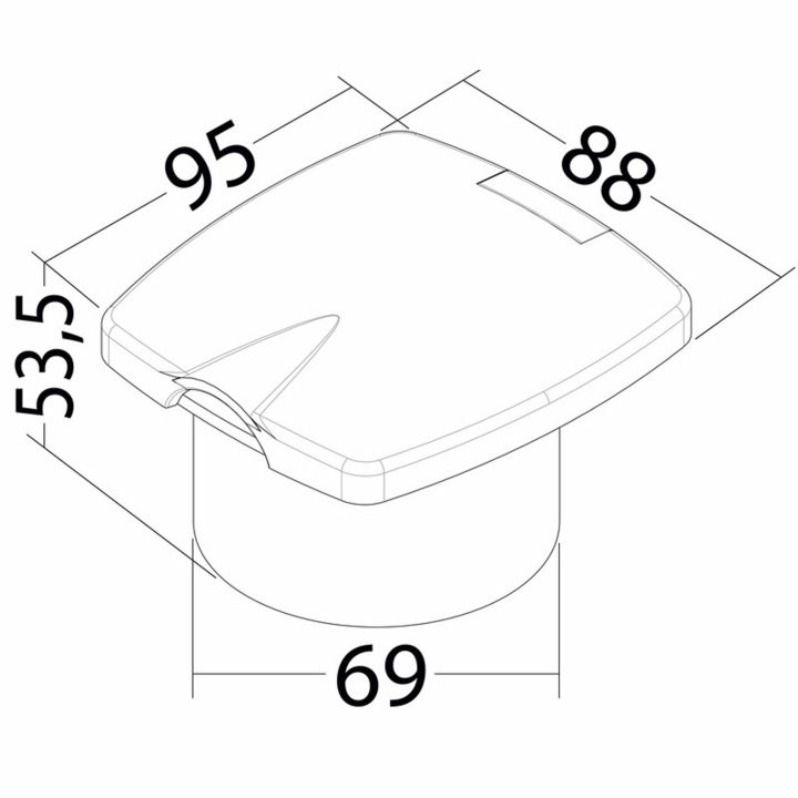 Däckspolningsuttag NewEdge 69 mm Osculati – bild 2