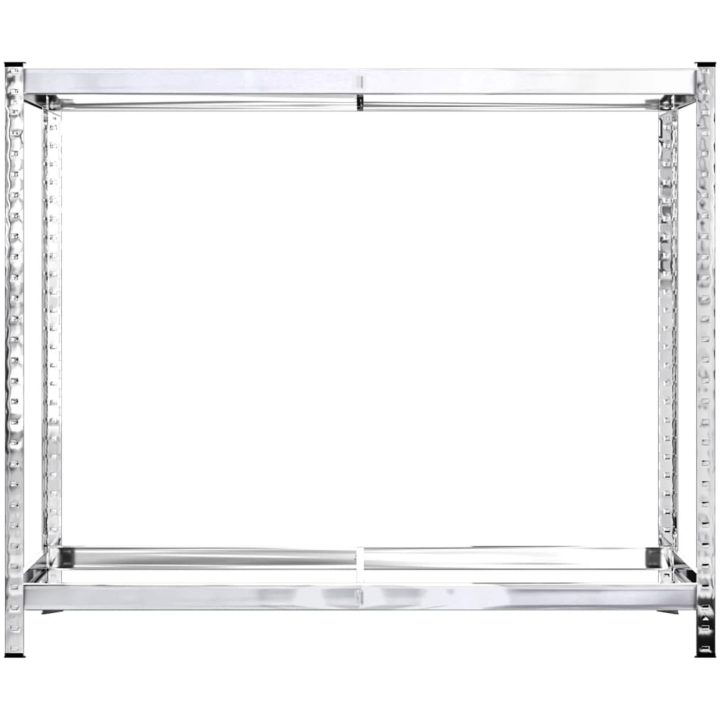 Däckställ 2 hyllplan silver 2 st stål vidaXL 110 x 40 x 110 cm – bild 5