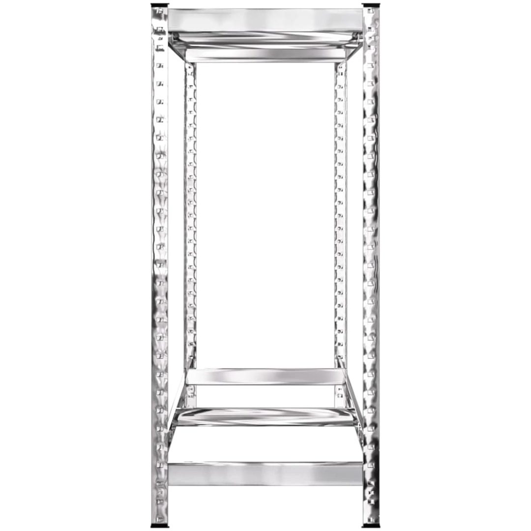 Däckställ 2 hyllplan silver 2 st stål vidaXL 110 x 40 x 110 cm – bild 6