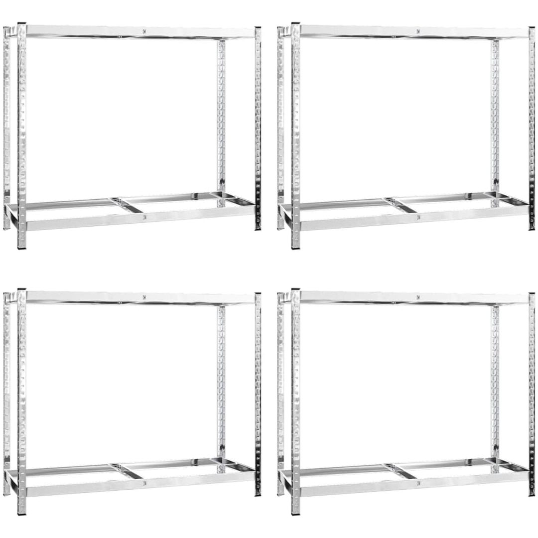 Däckställ 2 hyllplan silver 4 st stål vidaXL 110 x 40 x 110 cm – bild 2