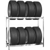 Däckställ 2 hyllplan silver 4 st stål vidaXL 110 x 40 x 110 cm – miniatyr 3