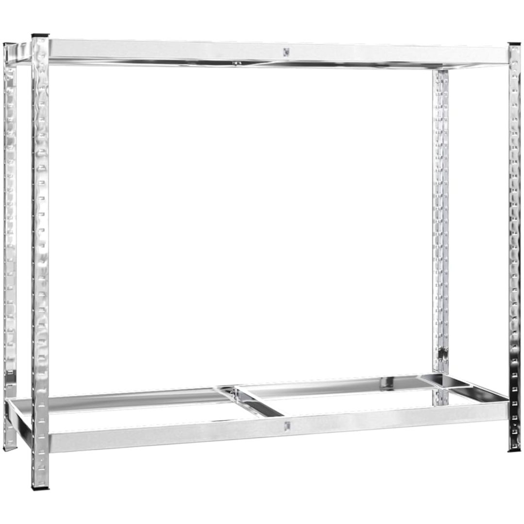 Däckställ 2 hyllplan silver 4 st stål vidaXL 110 x 40 x 110 cm – bild 4