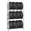 Däckställ 3 hyllplan silver 2 st stål vidaXL 110 x 40 x 200 cm – miniatyr 3