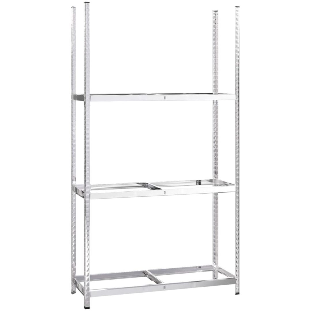 Däckställ 3 hyllplan silver 2 st stål vidaXL 110 x 40 x 200 cm – bild 4