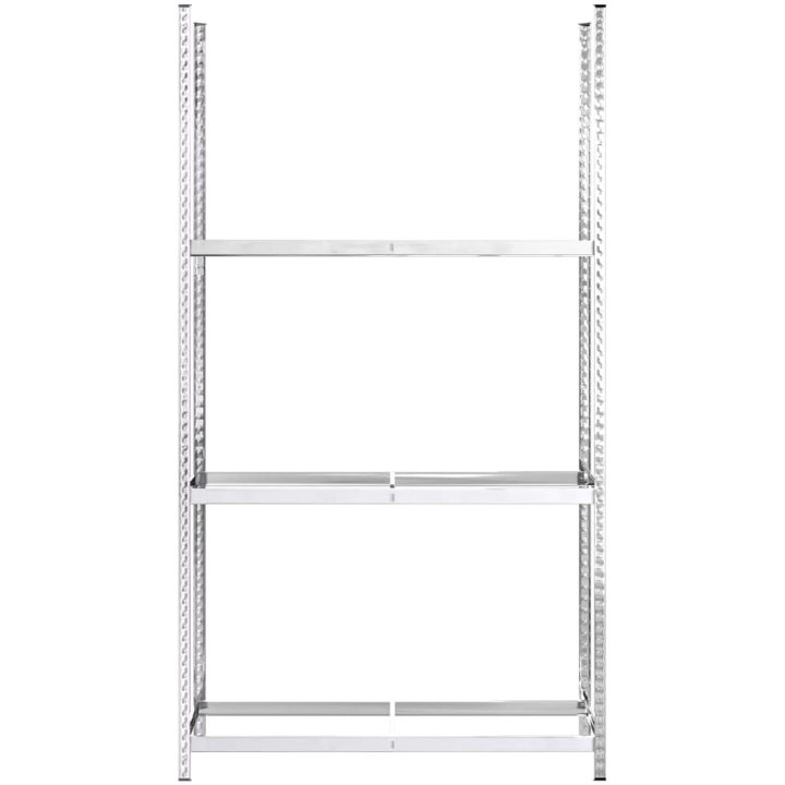 Däckställ 3 hyllplan silver 2 st stål vidaXL 110 x 40 x 200 cm – bild 5