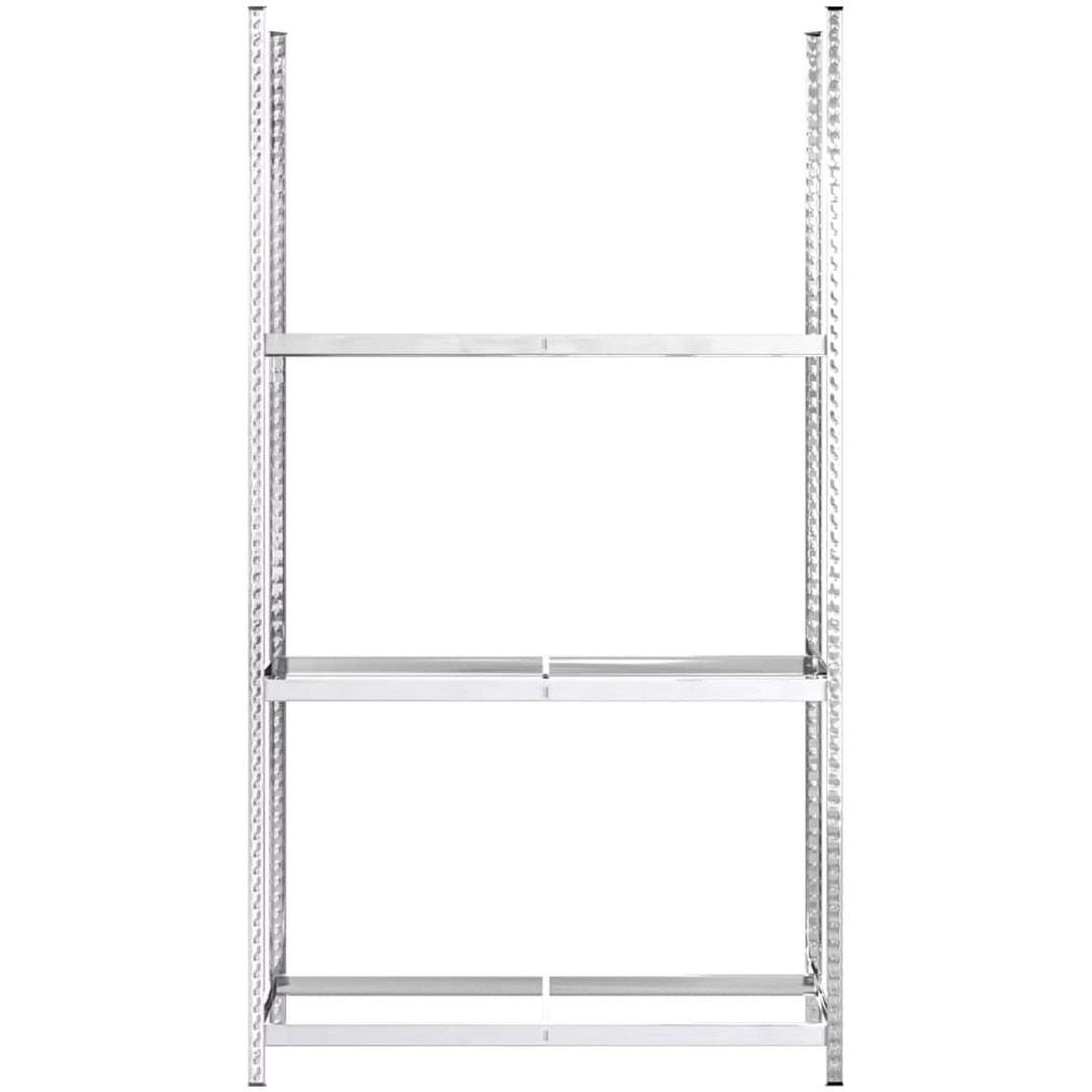 Däckställ 3 hyllplan silver stål vidaXL 110 x 40 x 200 cm – bild 4