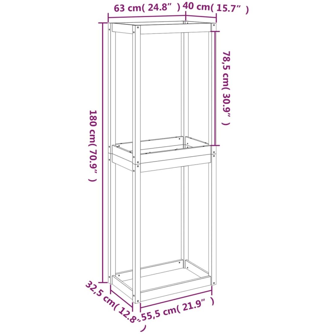 Däckställ massiv furu vidaXL 63 x 40 x 180 cm – bild 9