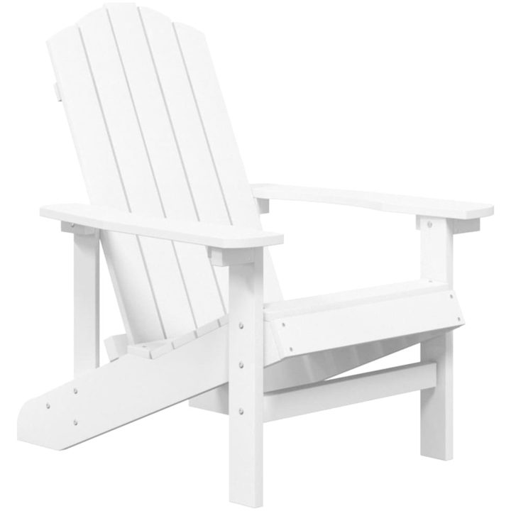 Däckstol för trädgården med bord HDPE vit vidaXL – bild 3
