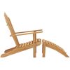 Däckstol med fotpall massiv teak vidaXL – miniatyr 3